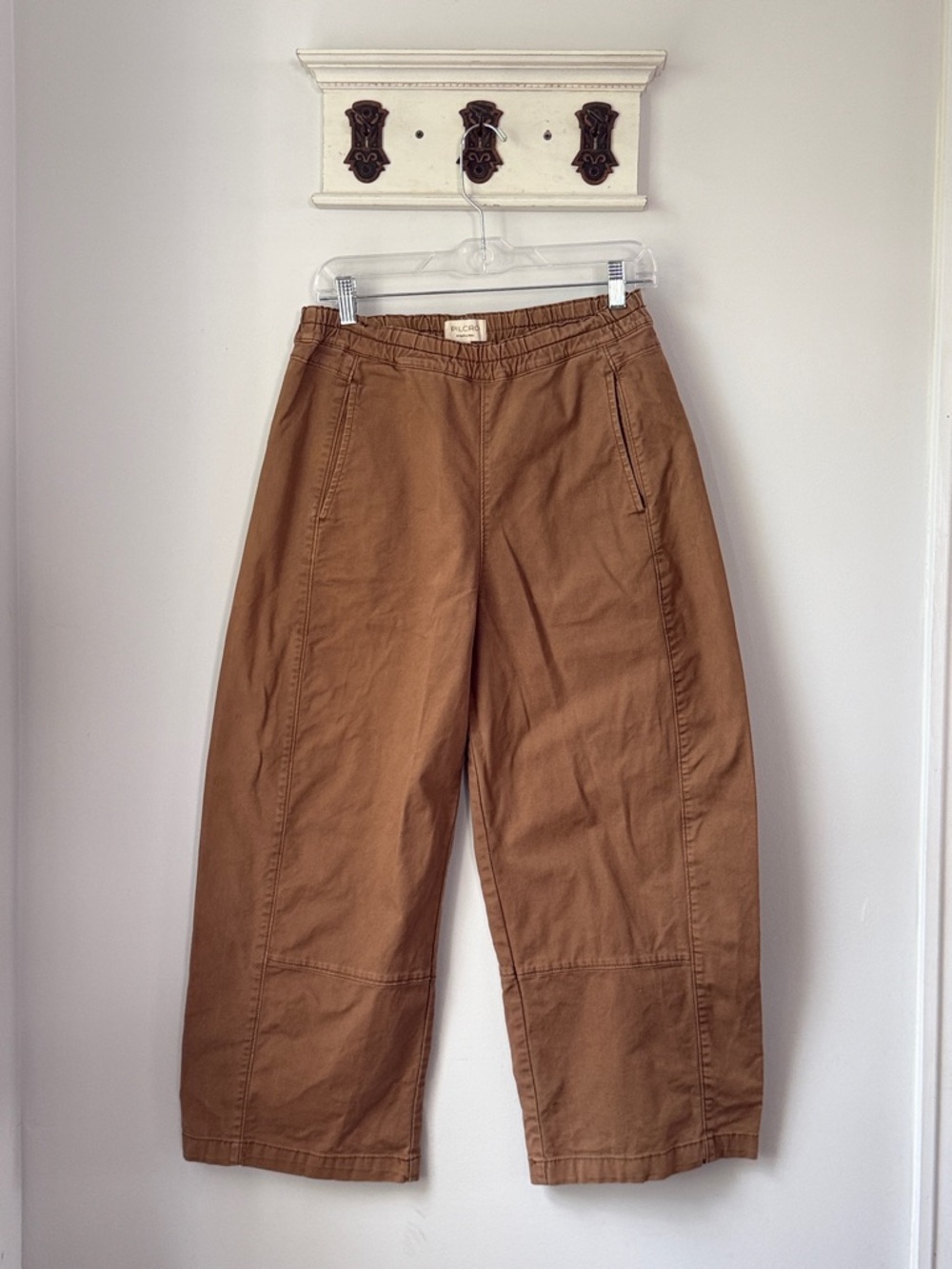 Pilcro Cropped Wide-Leg Pants in Brown